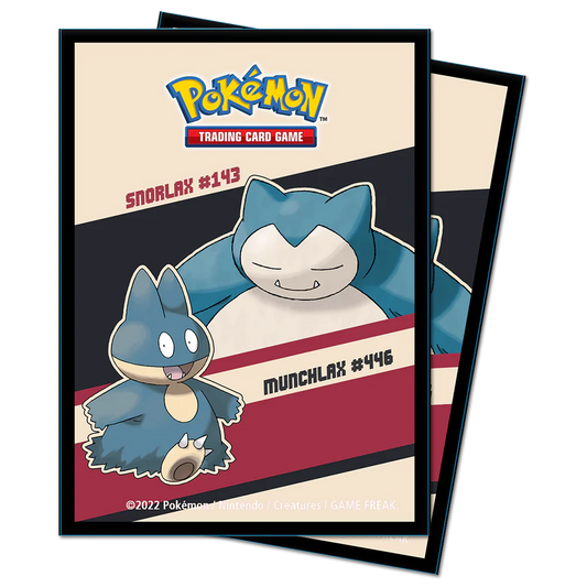 Protège-decks standard Snorlax et Munchlax (65ct) pour Pokémon
